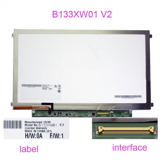 sostituzione LCD a 13,3 pollici B133XW01 V del quadro comandi 1366x768 2 PIN di LVDS 40